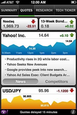 yahoo stock market app